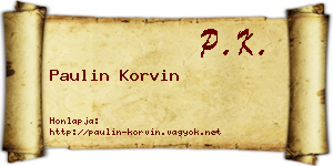 Paulin Korvin névjegykártya